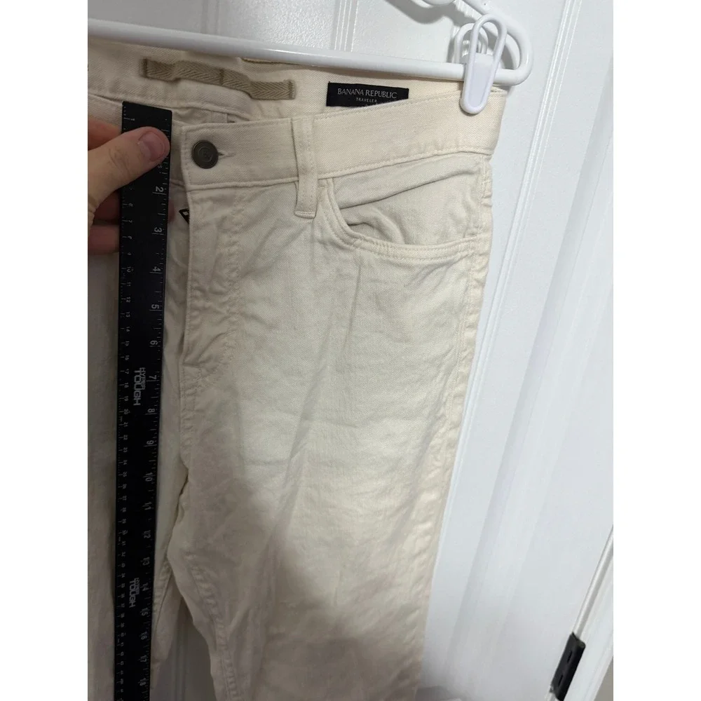 Banana Republic Pants Mens 31x32 Traveler Slim Off-White Cream Denim EUC